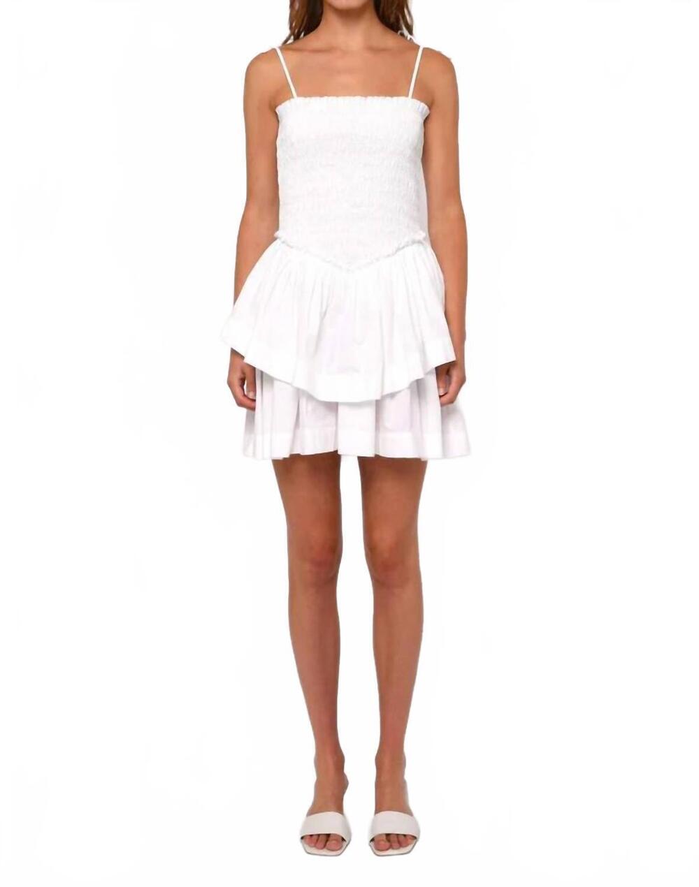 NEW LOVE THE LABEL luna mini dress in bright white